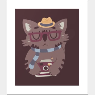 Hipster Cat Posters and Art